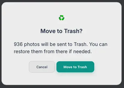 PictureEcho Move to Trash confirmation on Mac
